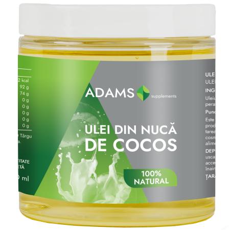 Superalimente (Superfoods) - Ulei din nuca de Cocos 250ml, Adams Supplements