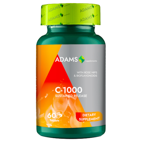 Suplimente - Vitamina C-1000 cu macese, 60tab, Adams Supplements