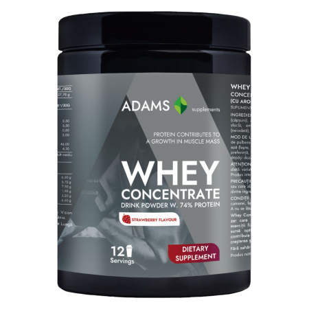 Alimente dietetice - Whey Concentrate Protein (capsuni), 360g, Adams Supplements