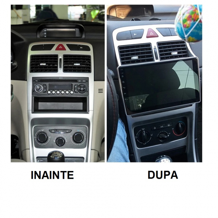 Navigatie Peugeot 307 ( 2002 - 2013 ) , 4GB RAM si 64GB ROM, Ecran QLED 9 inch, Android 14, Procesor Octacore, Slot sim 4G, Sunet DSP, Wireless Carplay si Android Auto, Camera Marsarier [2]