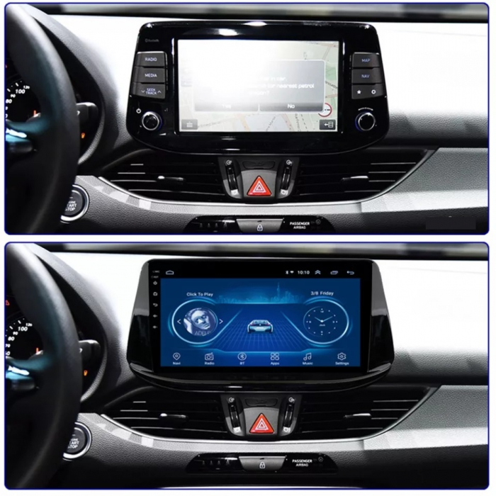 Navigatie Hyundai i30 ( 2017 - 2021 ) , Android , Display 9 inch , 2 GB RAM si 32 GB ROM , Internet , 4G , Aplicatii , Waze , Wi Fi , Usb , Bluetooth , Mirrorlink [4]
