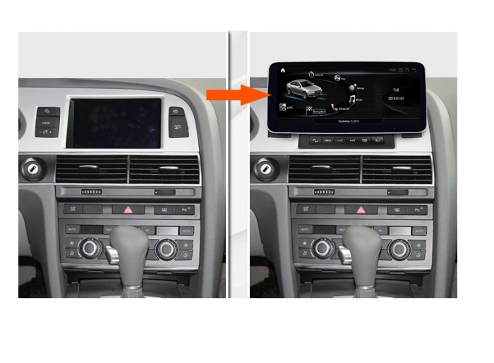Navigatie Audi A6 C6  ( 2005 - 2011 ) MMI 2G ,  4 GB RAM si 64 GB ROM, Slot Sim 4G, Procesor Octa Core, Carplay, Sunet DSP, Android, Aplicatii, Usb, Wi Fi, Bluetooth [5]