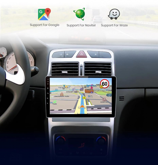 Navigatie Peugeot 307 ( 2002 - 2013 ) , 4GB RAM si 64GB ROM, Ecran QLED 9 inch, Android 14, Procesor Octacore, Slot sim 4G, Sunet DSP, Wireless Carplay si Android Auto, Camera Marsarier [5]