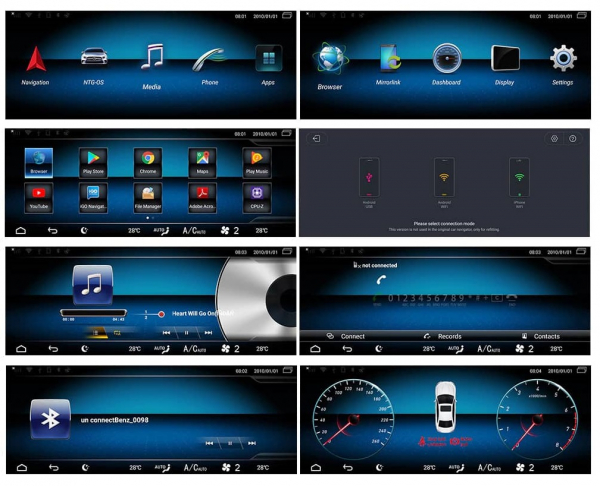 Navigatie Mercedes E Class W212 ( 2012 - 2014) ,  Android 14, NTG 4.5 , 6 GB RAM + 64 GB ROM , Slot Sim 4G LTE , Display 10.25 " , Procesor Octa Core , Internet , Aplicatii , Waze , Wi Fi , [11]