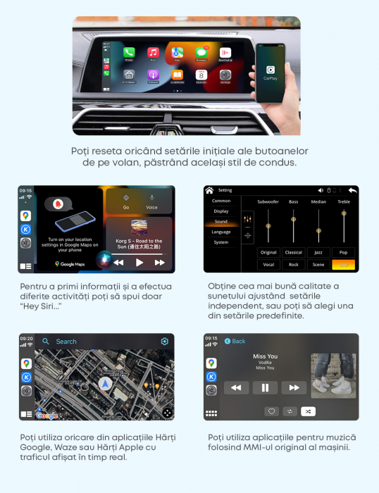 Interfata Carplay Android Auto pentru BMW gama CIC [10]