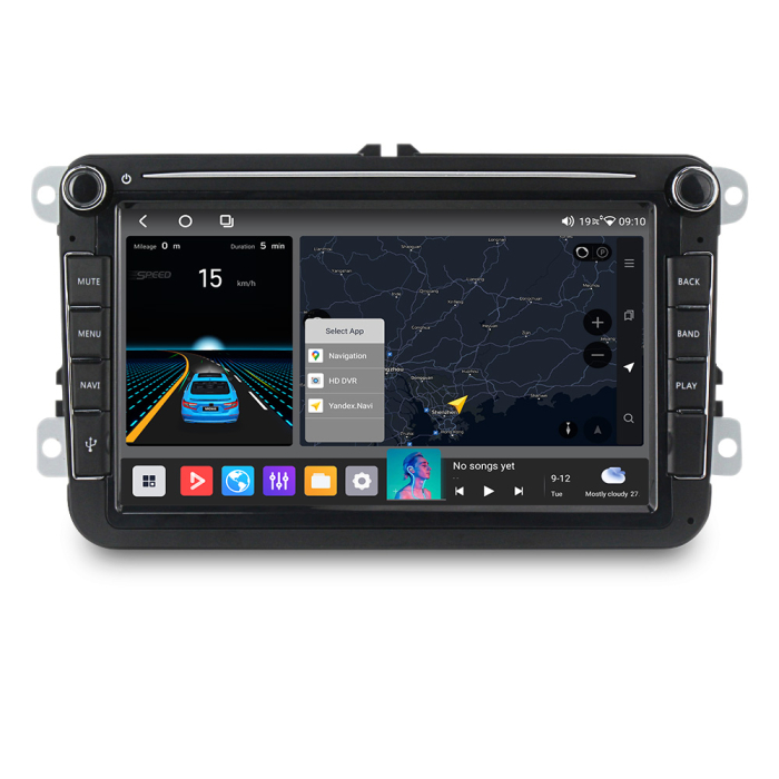 Navigatie 4GB RAM si 64GB , Android 14 Procesor Octacore , VW Golf 5 6 Passat B6 B7 CC Tiguan Touran Polo Caddy Jetta T5 Eos Skoda Octavia Superb Seat Leon, Ecran 8 inch IPS, Slot sim [2]