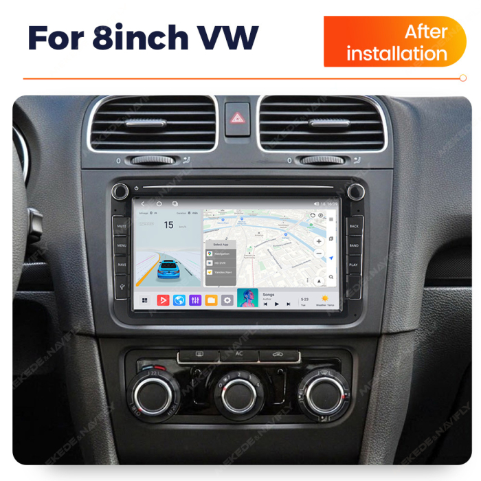 Navigatie 4GB RAM si 64GB , Android 14 Procesor Octacore , VW Golf 5 6 Passat B6 B7 CC Tiguan Touran Polo Caddy Jetta T5 Eos Skoda Octavia Superb Seat Leon, Ecran 8 inch IPS, Slot sim [4]