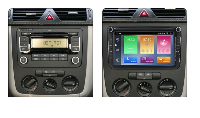 Navigatie Seat Leon Altea Toledo Alhambra , Ecran 8 inch , Android 14 , 2GB RAM + 32 GB ROM , Internet , 4G , Aplicatii , Waze , Wi Fi , Usb , Bluetooth , Mirrorlink [3]