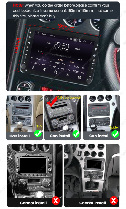 Navigatie Alfa Romeo 159 , Rezolutie 2K , 4GB RAM+64GB ROM QLED [4]