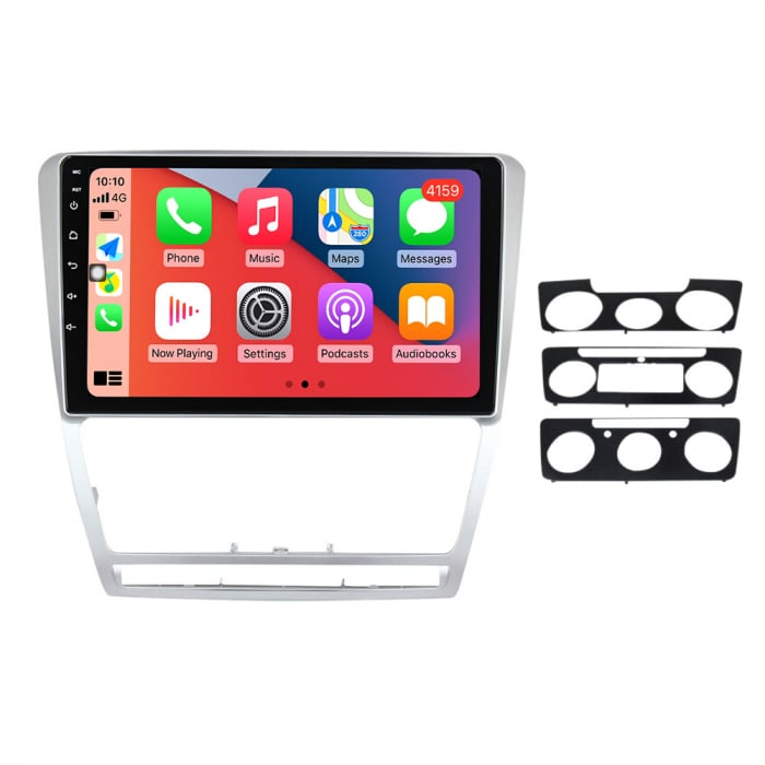Navigatie Android 14 cu Carplay pt Skoda Octavia 2 Fabia Superb 2 Roomster Yeti , Ecran 9 inch IPS , 2 GB RAM +32 GB ROM , Internet , 4G , Aplicatii , Waze , Wi Fi , Usb , Bluetooth , Mirr [2]