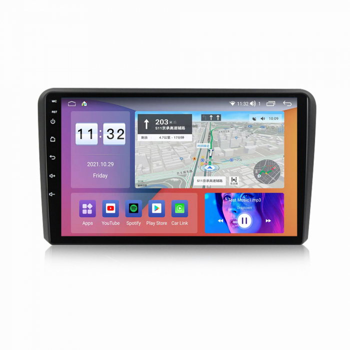 Navigatie Audi A3 ( 2002 - 2013 ) , Android , Display 9 inch , 2GB RAM +32 GB ROM , Internet , 4G , Aplicatii , Waze , Wi Fi , Usb , Bluetooth , Mirrorlink [2]