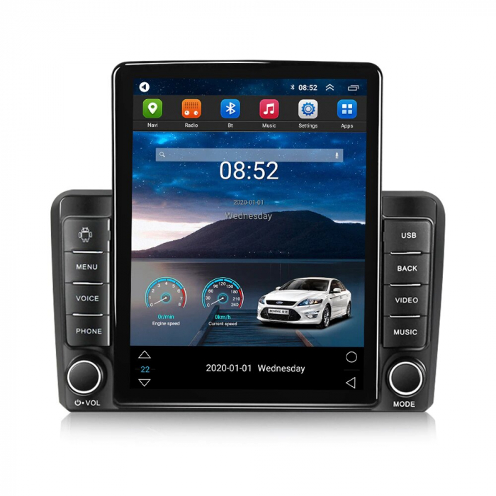 Navigatie Audi A3 din 2002-2013, Display TESLA 9.5 inch, 2GB RAM si 32GB ROM, Wireless Carplay si Android Auto, Procesor Octacore, Slot sim 4G, Sunet DSP, Camera Marsarier, Bluetooth, USB, Wi Fi, Radi [2]