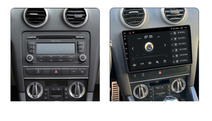 Navigatie Audi A3 din 2002-2013, Rezolutie 2K, Ecran QLED 9.5 inch, 8GB RAM si 128GB ROM, Android, Procesor Octacore, Slot sim 4G, Sunet DSP, Wireless Carplay si Android Auto [8]