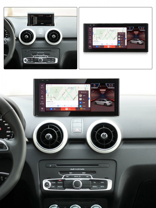 Navigatie Audi A3 din 2013-2022 cu navigatie HN+R , 6GB RAM + 64GB ROM , Android 13 , Display QLED 10.2" Touchscreen, Internet Wi-Fi si slot SIM 4G, Bluetooth, Carplay [2]