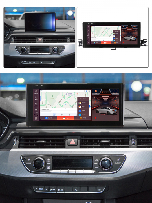 Navigatie Audi A4 A5 B9 din 2015-2022 , 6GB RAM + 64GB ROM , Android 13 , Display QLED 10.2" Touchscreen, Internet Wi-Fi si slot SIM 4G, Bluetooth, Carplay [2]