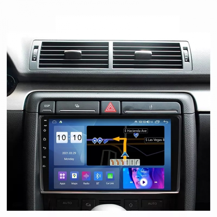 Navigatie Audi A4 B6 B7 , SEAT EXEO ( 2001 - 2008 ) , Android , Display 9 inch , 2GB RAM +32 GB ROM , Internet , 4G , Aplicatii , Waze , Wi Fi , Usb , Bluetooth , Mirrorlink [3]