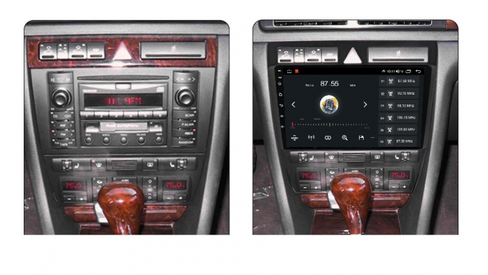 Navigatie Audi A6 C5 din 1997 - 2004, 8GB RAM si 128GB ROM, Ecran QLED 9 inch, Android 14, Procesor Octacore, Slot sim 4G, Sunet DSP, Wireless Carplay si Android Auto, Camera Marsarier [2]
