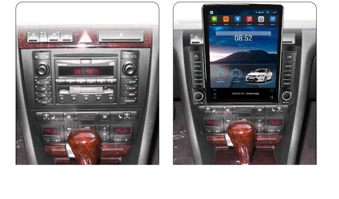 Navigatie Audi A6 C5 din 1997-2004, Display TESLA 9.5 inch, 2GB RAM si 32GB ROM, Wireless Carplay si Android Auto, Procesor Octacore, Slot sim 4G, Sunet DSP, Camera Marsarier, Bluetooth, USB, Wi Fi, R [4]