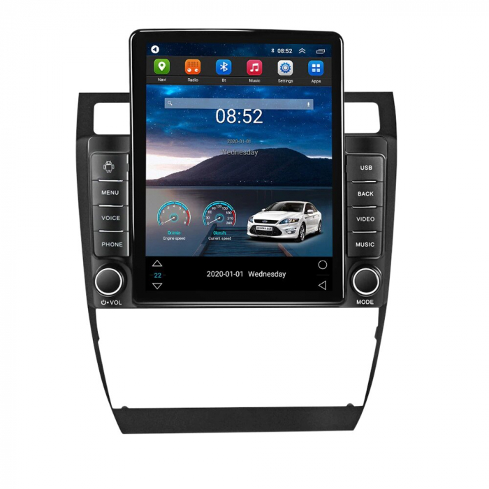 Navigatie Audi A6 C5 din 1997-2004, Display TESLA 9.5 inch, 2GB RAM si 32GB ROM, Wireless Carplay si Android Auto, Procesor Octacore, Slot sim 4G, Sunet DSP, Camera Marsarier, Bluetooth, USB, Wi Fi, R [3]