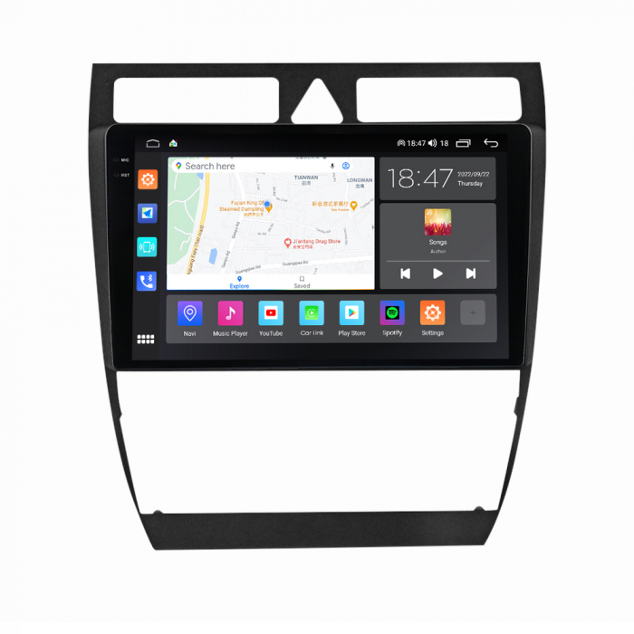 Navigatie Audi A6 C5 din 1997-2004, Rezolutie 2K, Ecran QLED 9.5 inch, 8GB RAM si 128GB ROM, Android, Procesor Octacore, Slot sim 4G, Sunet DSP, Wireless Carplay [3]