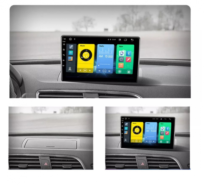 Navigatie Audi Q3 ( 2011 - 2018 ) , Android , Display 9 inch , 2 GB RAM si 32 GB ROM , Internet , 4G , Aplicatii , Waze , Wi Fi , Usb , Bluetooth , Mirrorlink [2]