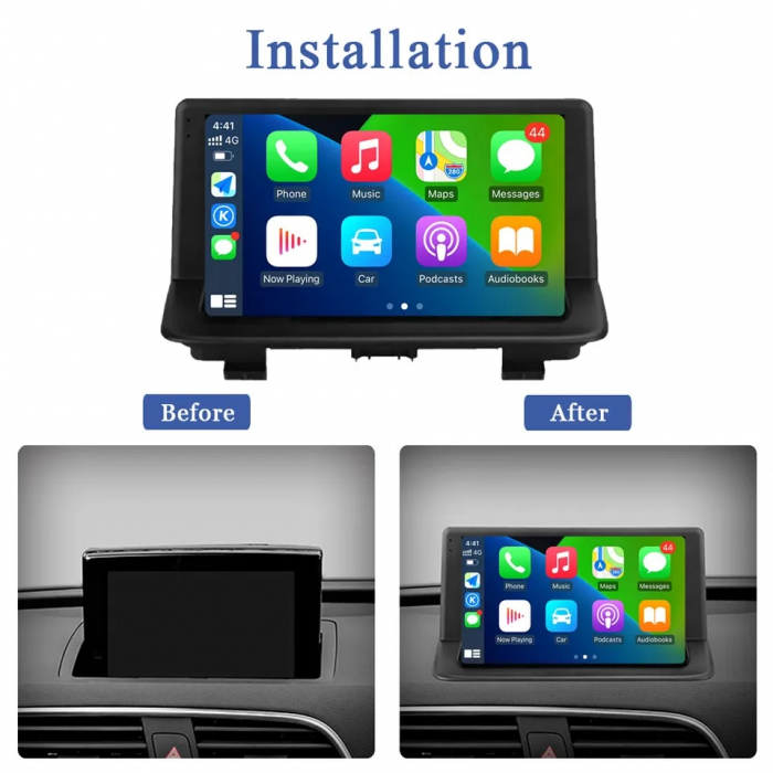 Navigatie Audi Q3 din 2011-2018, Rezolutie 2K, Ecran QLED 9.5 inch, 8GB RAM si 128GB ROM, Android, Procesor Octacore, Slot sim 4G, Sunet DSP, Wireless Carplay si Android Auto [2]