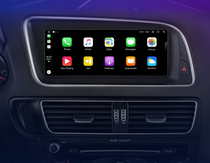 Navigatie Audi Q5 2009-2017 MMI 3G Multimedia , Android 14 , Procesor Octacore Snapdragon , 6GB RAM, Display QLED 8.8 " Touchscreen, Internet Wi-Fi si slot SIM 4G, Bluetooth, Carplay , USB [3]