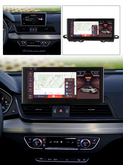 Navigatie Audi Q5 din 2016-2022 , 6GB RAM + 64GB ROM , Android 13 , Display QLED 10.2" Touchscreen, Internet Wi-Fi si slot SIM 4G, Bluetooth, Carplay [2]