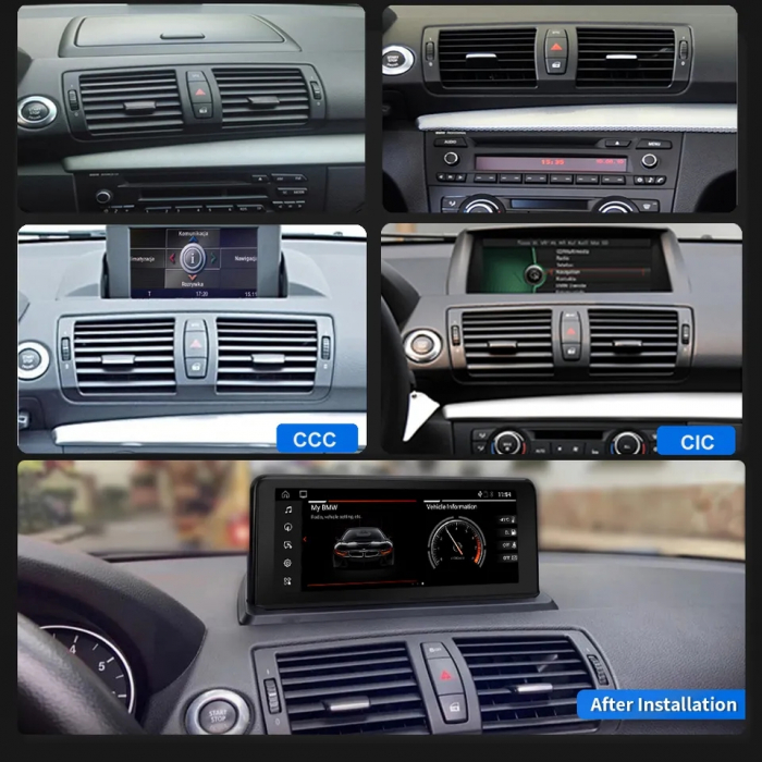 Navigatie BMW Seria 1 E87 E81 E82 E88 CCC din 2005-2012, Android 13, 6GB RAM si 64GB ROM, Wireless Carplay si Android Auto, Procesor Octacore, Slot sim 4G, Sunet DSP, Camera Marsarier, Bluetooth, USB, [9]