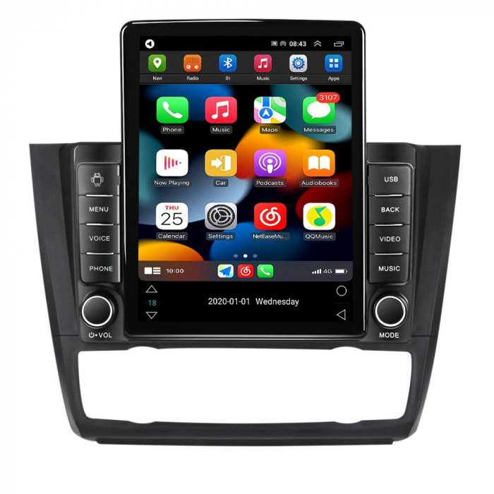 Navigatie BMW Seria 1 E87 E88 din 2004 - 2012, Ecran TESLA 9.7 inch, 8 GB RAM si 128 GB ROM, Android 15, Slot Sim 4G, Procesor Octa Core, Carplay Wireless si Android auto, Procesor Sunet Digital DSP,  [2]