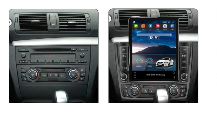 Navigatie BMW Seria 1 E87 E88 din 2004 - 2012, Ecran TESLA 9.7 inch, 8 GB RAM si 128 GB ROM, Android 15, Slot Sim 4G, Procesor Octa Core, Carplay Wireless si Android auto, Procesor Sunet Digital DSP,  [4]
