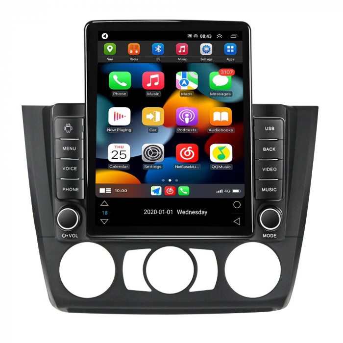 Navigatie BMW Seria 1 E87 E88 din 2004 - 2012, Ecran TESLA 9.7 inch, 8 GB RAM si 128 GB ROM, Android 15, Slot Sim 4G, Procesor Octa Core, Carplay Wireless si Android auto, Procesor Sunet Digital DSP,  [3]