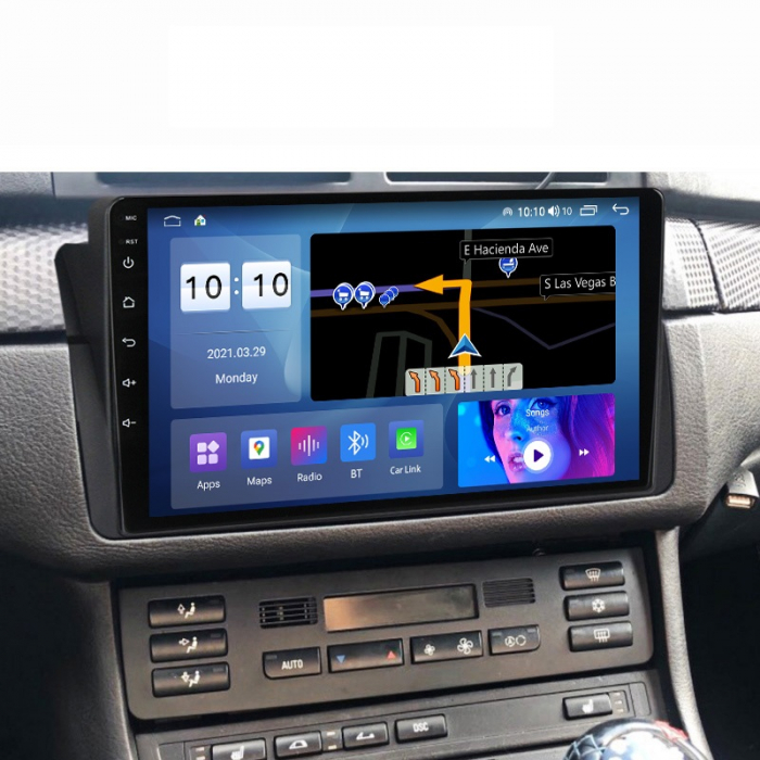 Navigatie BMW SERIA 3 E46 din 1999-2006, Android 14, Wireless Carplay si Android Auto,2GB RAM si 32GB ROM, Display IPS 9 inch, Camera Marsarier, Internet, Aplicatii, Wi Fi, Usb, Bluetooth [3]