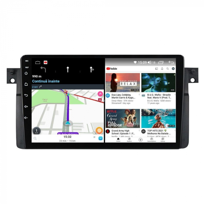 Navigatie BMW SERIA 3 E46 din 1999-2006 Android 14 , 4GB RAM , Procesor Quad Core , Wireless Carplay si Android auto , Display HD Touchscreen, Wi-Fi , Bluetooth, USB [5]