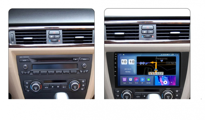 Navigatie BMW SERIA 3 E90 ( 2005 - 2012 ) , Android , Display 9 inch , 2GB RAM +32 GB ROM , Internet , 4G , Aplicatii , Waze , Wi Fi , Usb , Bluetooth , Mirrorlink [3]