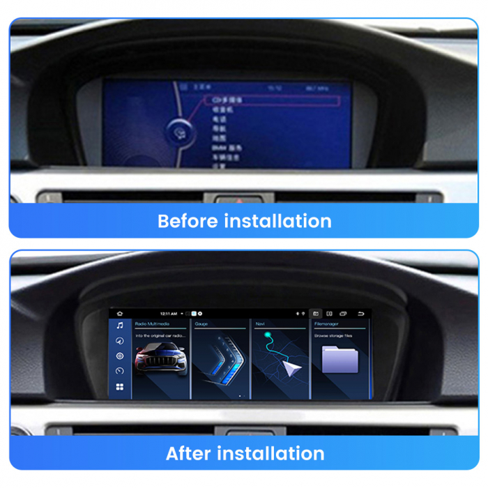 Navigatie BMW Seria 3 E90 E91 E92 ( 2009 - 2012 ) CIC , Android 14 , 6 GB RAM + 64 GB ROM , Internet , 4G , Youtube , Waze , Wi Fi , Usb , Bluetooth , Mirrorlink [3]