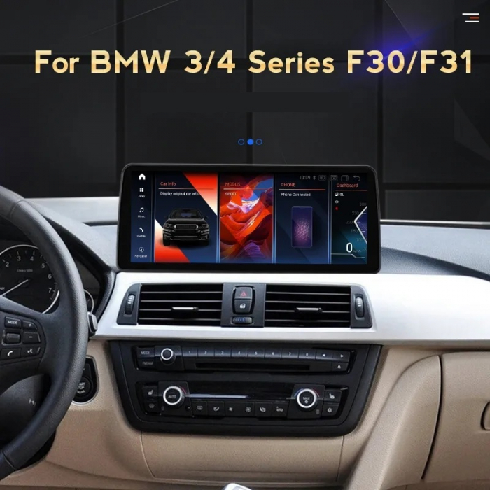 Navigatie BMW Seria 3 F30 Seria 4 din 2013 - 2019, Ecran 12.3 inch QLED Bluray Full HD 1920 * 720p, 8GB RAM si 256GB ROM, Carplay Wireless si Android Auto, Procesor Octacore, Slot Sim 4G [3]