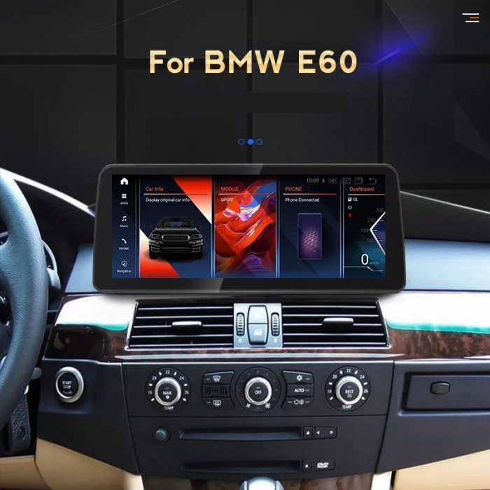 Navigatie BMW Seria 5 E60 E61 din 2004 - 2010, Ecran 12.3 inch QLED Bluray 2400 * 960P, Android 15 ,6 GB RAM si 128 GB ROM, Carplay si Android Auto Wireless, Procesor Octacore, Slot SIM 4G, Wi Fi [4]