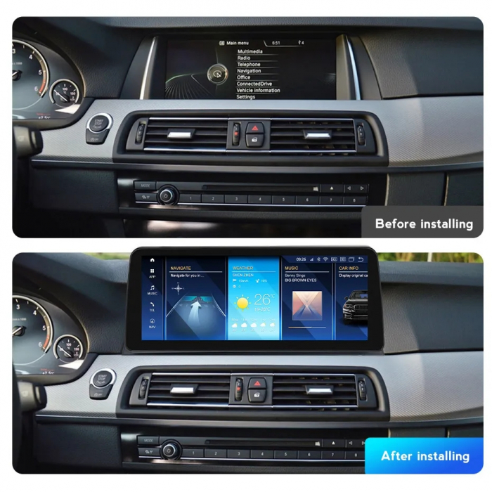 Navigatie BMW Seria 5 F10 F11 din 2011 - 2016, Ecran 12.3 inch QLED Bluray Full HD 1920 * 720p, 8GB RAM si 256GB ROM, Carplay Wireless si Android Auto, Procesor Octacore, Slot Sim 4G [4]