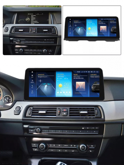 Navigatie BMW Seria 5 F10 F11 din 2011 - 2016, Ecran 12.3 inch QLED Bluray Full HD 1920 * 720p, 8GB RAM si 256GB ROM, Carplay Wireless si Android Auto, Procesor Octacore, Slot Sim 4G [10]