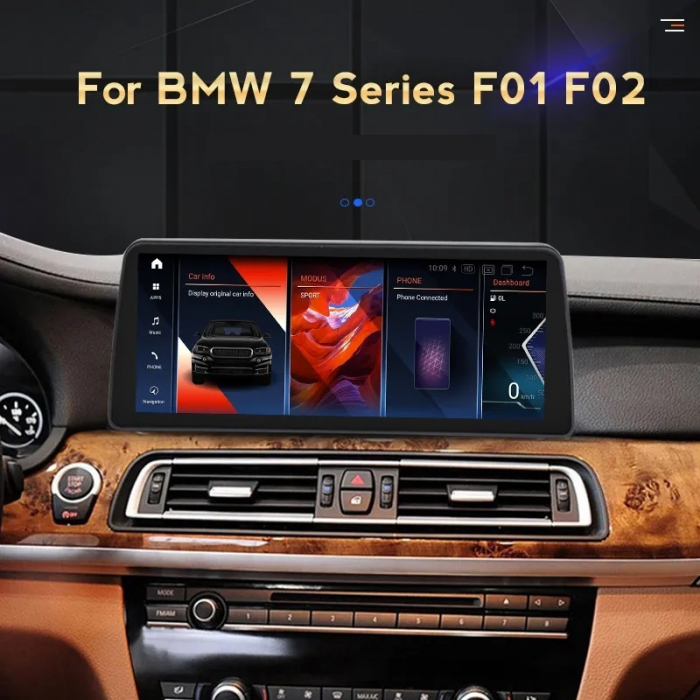 Navigatie BMW Seria 7 F01 din 2009 - 2015, Ecran 12.3 inch QLED Bluray Full HD 1920 * 720p, 4GB RAM si 64GB ROM, Carplay Wireless si Android Auto, Procesor Octacore, Slot Sim 4G [2]