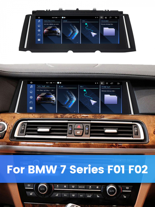 Navigatie BMW Seria 7 F01 F02 ( 2009 - 2015 ) , Android 14 , 4 GB RAM + 64 GB ROM , Ecran 10 inch , 4G , Aplicatii , Waze , Wi Fi , Usb , Bluetooth , Mirrorlink [5]