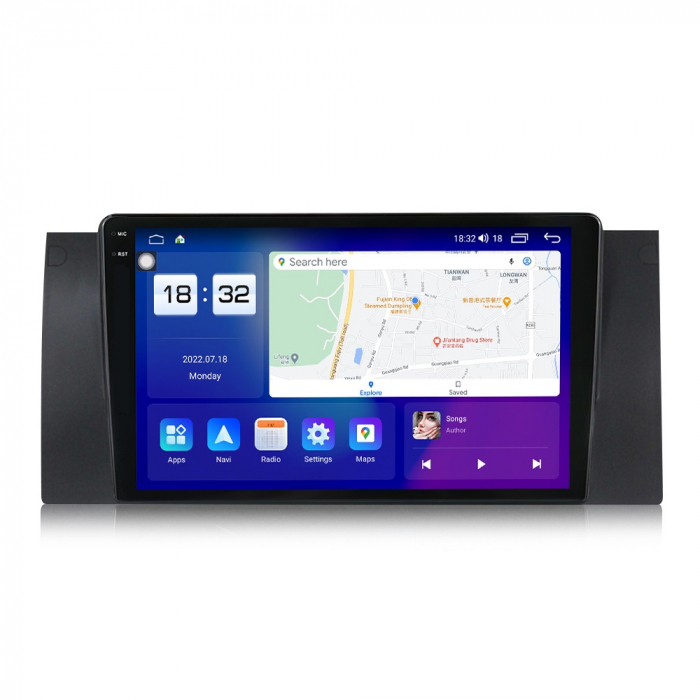 Navigatie BMW X5 E53 si Seria 5 E39, Rezolutie 2K, Display QLED 9.5 inch, 4GB RAM si 64GB ROM, Android, Procesor Octacore, Slot sim 4G, Sunet DSP, Wireless Carplay si Android Auto, Camera Marsarier, U [4]