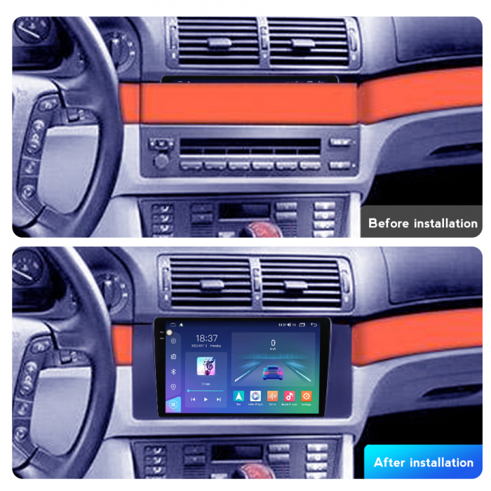 Navigatie BMW X5 E53 si Seria 5 E39, Rezolutie 2K, Ecran QLED 9.5 inch, 8GB RAM si 128GB ROM, Android, Procesor Octacore, Slot sim 4G, Sunet DSP, Wireless Carplay si Android Auto [5]