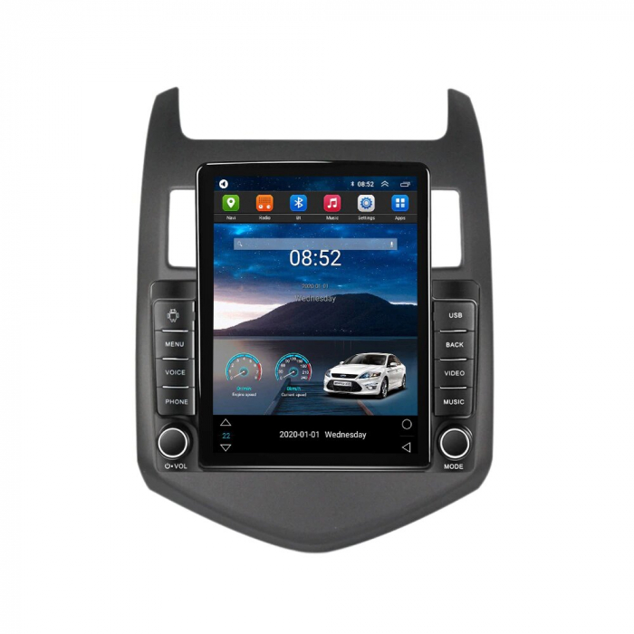 Navigatie Chevrolet Aveo Cruze din 2008 - 2015, Ecran TESLA 9.7 inch, 4 GB RAM si 64 GB ROM, Slot Sim 4G, Procesor Octa Core, Carplay integrat, Procesor Sunet Digital DSP, Android, Aplicatii, Usb, Wi [1]