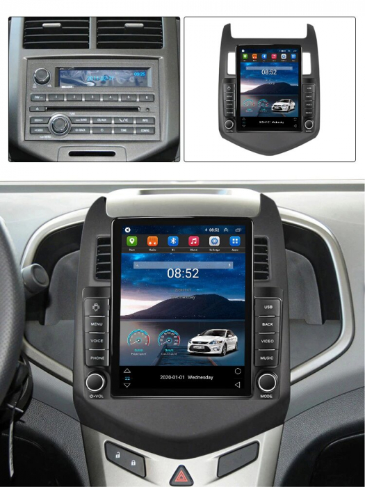 Navigatie Chevrolet Aveo Cruze din 2008 - 2015, Ecran TESLA 9.7 inch, 8 GB RAM si 128 GB ROM, Android 15, Slot Sim 4G, Procesor Octa Core, Carplay Wireless si Android auto, Procesor Sunet Digital DSP, [3]
