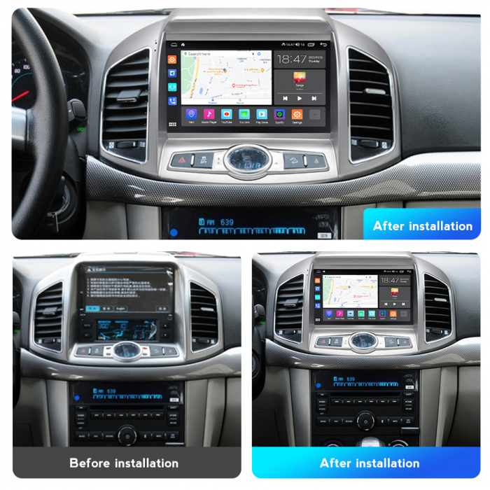 Navigatie Chevrolet Captiva din 2012-2017, Rezolutie 2K, Display QLED 9.5 inch, 4GB RAM si 64GB ROM, Android, Procesor Octacore, Slot sim 4G, Sunet DSP, Wireless Carplay si Android Auto, Camera Marsar [6]