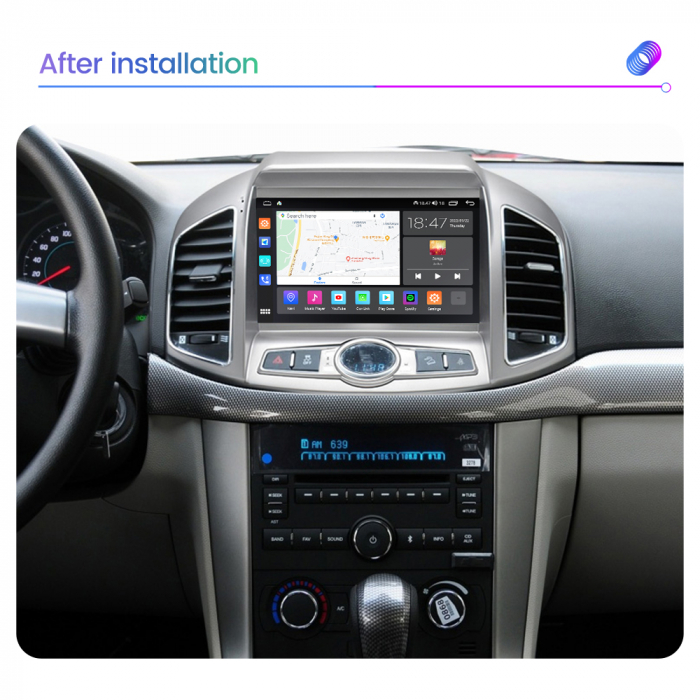 Navigatie Chevrolet Captiva din 2012-2017, Rezolutie 2K, Display QLED 9.5 inch, 4GB RAM si 64GB ROM, Android, Procesor Octacore, Slot sim 4G, Sunet DSP, Wireless Carplay si Android Auto, Camera Marsar [3]