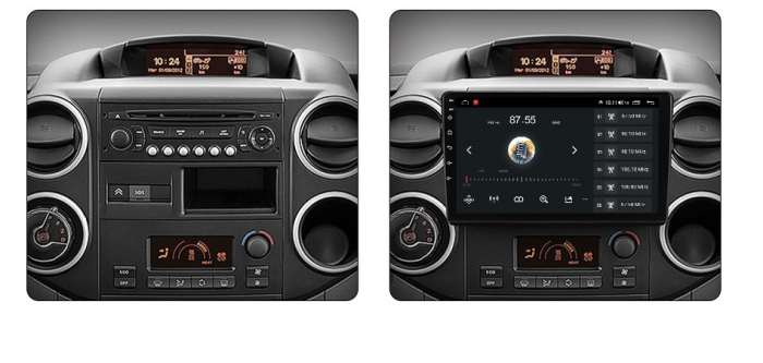 Navigatie Citroen Berlingo ( 2008 - 2019 ) 4GB RAM si 64GB ROM, Ecran QLED 9 inch, Android 14, Procesor Octacore, Slot sim 4G, Sunet DSP, Wireless Carplay si Android Auto, Camera Marsarier [3]