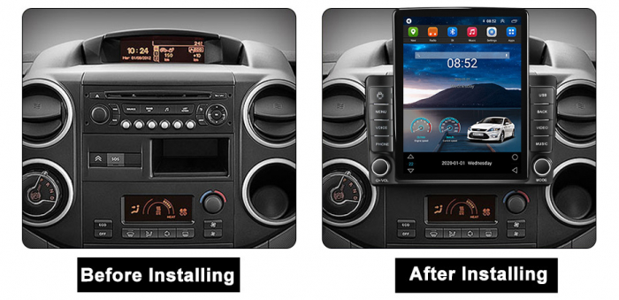 Navigatie Citroen Berlingo din 2008-2019, Display TESLA 9.5 inch, 2GB RAM si 32GB ROM, Wireless Carplay si Android Auto, Procesor Octacore, Slot sim 4G, Sunet DSP, Camera Marsarier, Bluetooth, USB, Wi [3]